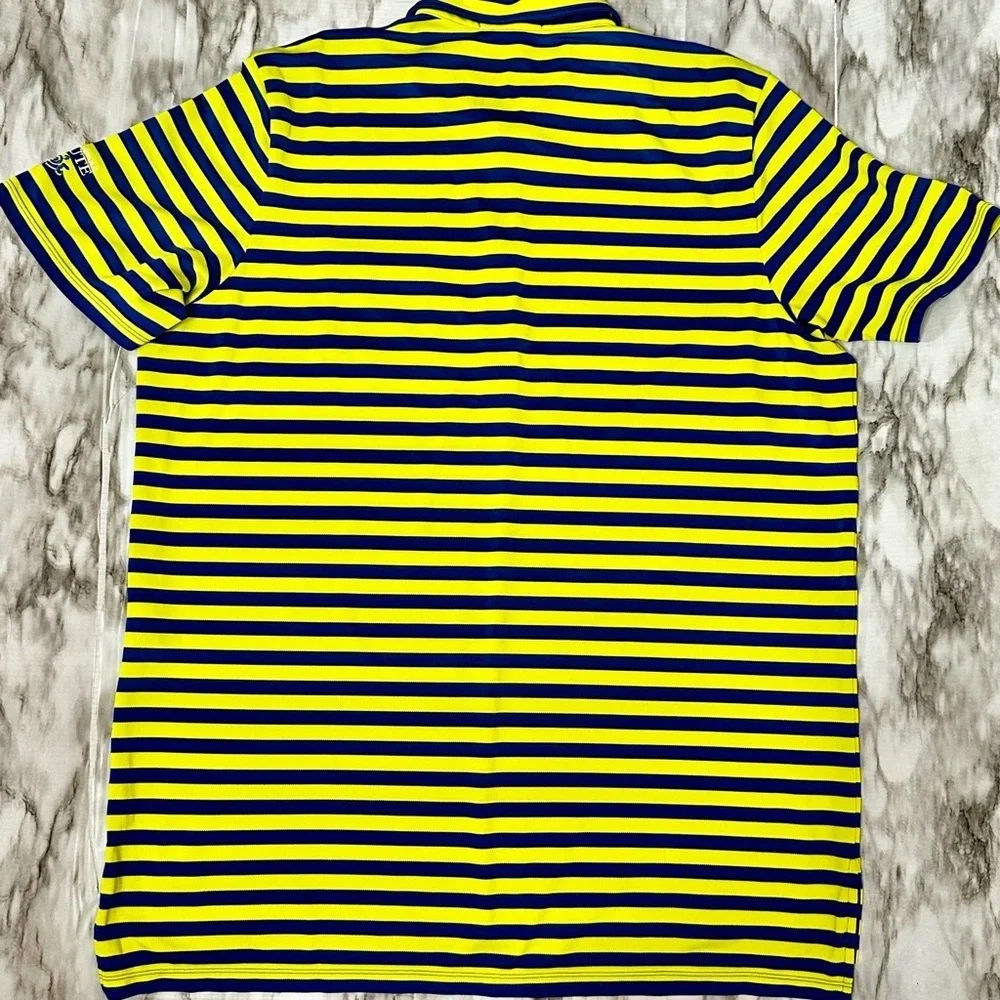 Ralph Lauren RLX Yellow and Blue Polo Shirt Las Vegas Golf Resort Wear Preppy